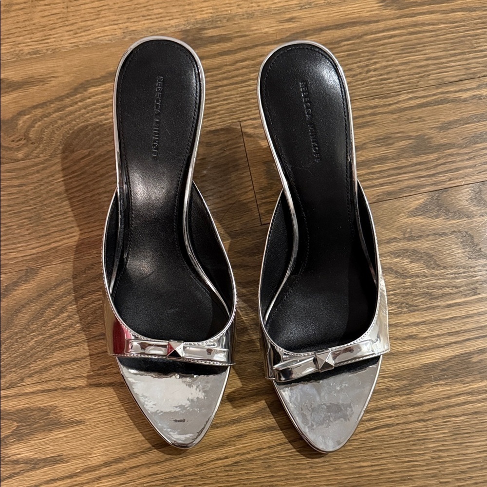 Rebecca Minkoff Metallic Silver Mules